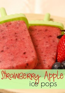 Looking for a healthy but yummy frozen treat? Try these homemade Strawberry Apple Ice Pops. Your whole family will love them!