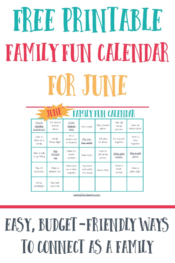 June Family Fun Calendar - Free Printable