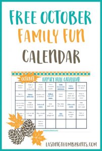Enjoy loads of fun and easy activities this October with your family using this Free October Family Fun Calendar!