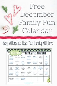 December Family Fun Printable Calendar